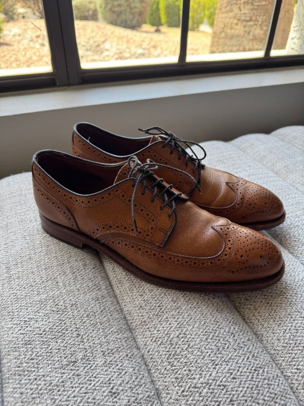 Men's Allen Edmonds Player’s Wingtip Derby Oxford Walnut Brown Dress Shoe 9D